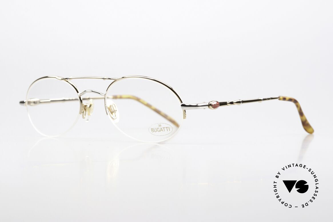 Bugatti 10594 90's Frame Nylor Thread, very noble frame: gold-plated and Ruthenium, Made for Men