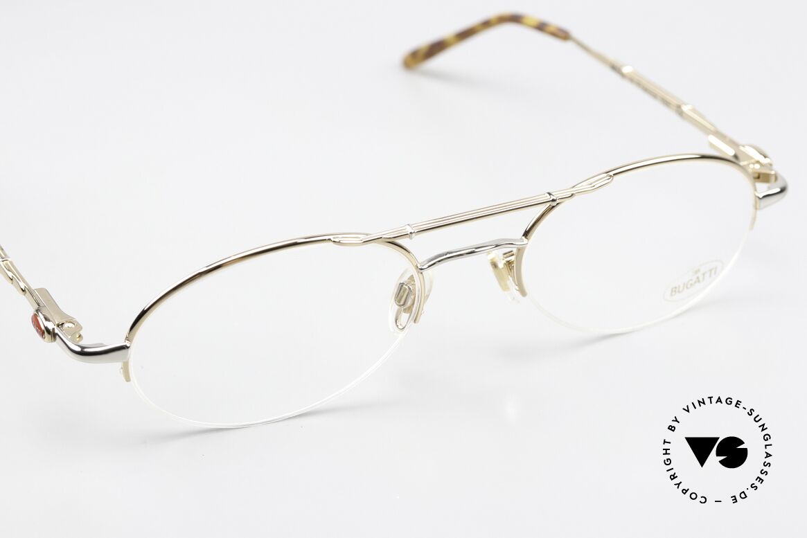 Bugatti 10594 90's Frame Nylor Thread, semi rimless: lenses are held by a nylon thread, Made for Men
