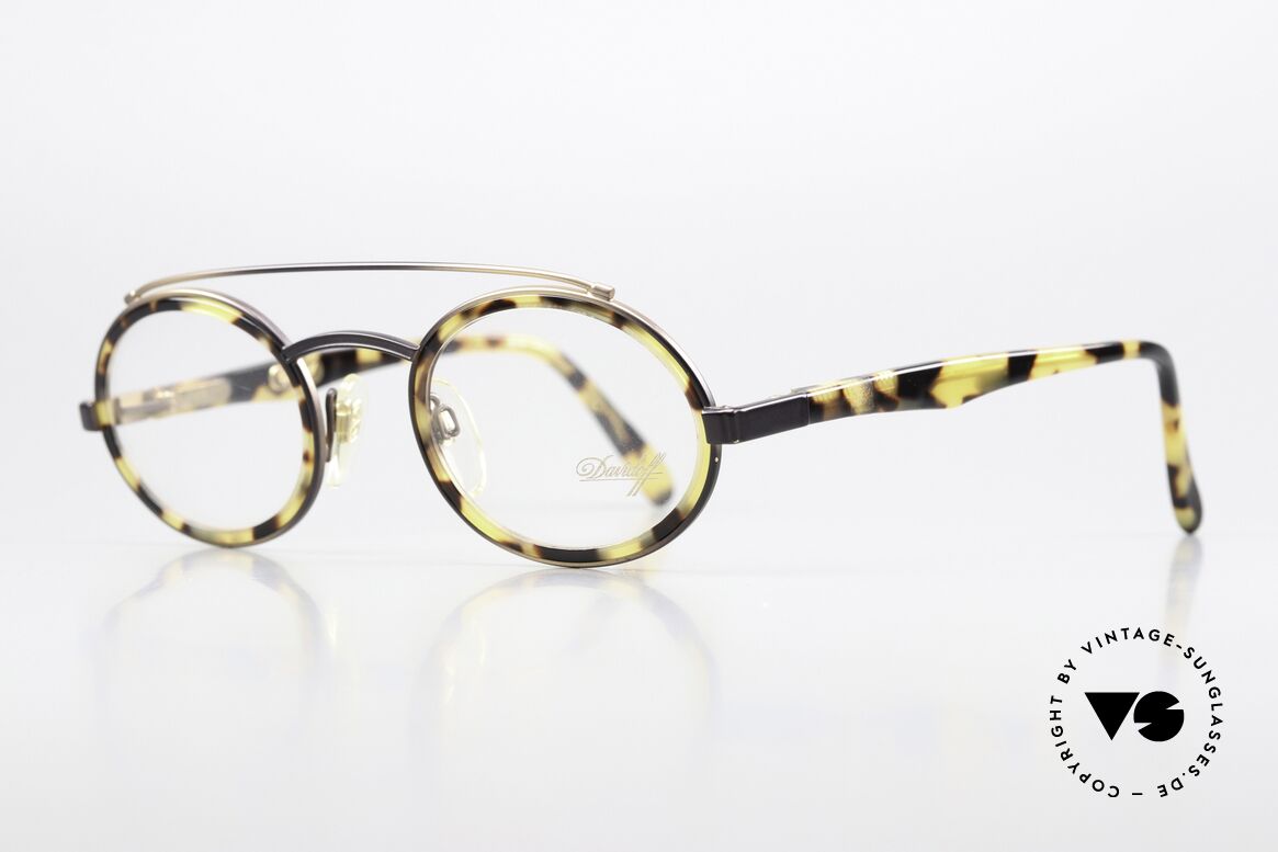 Davidoff 305 Oval Men's Frame 1990's, frame in antique-gold / brown / havanna, in size 48-25, Made for Men