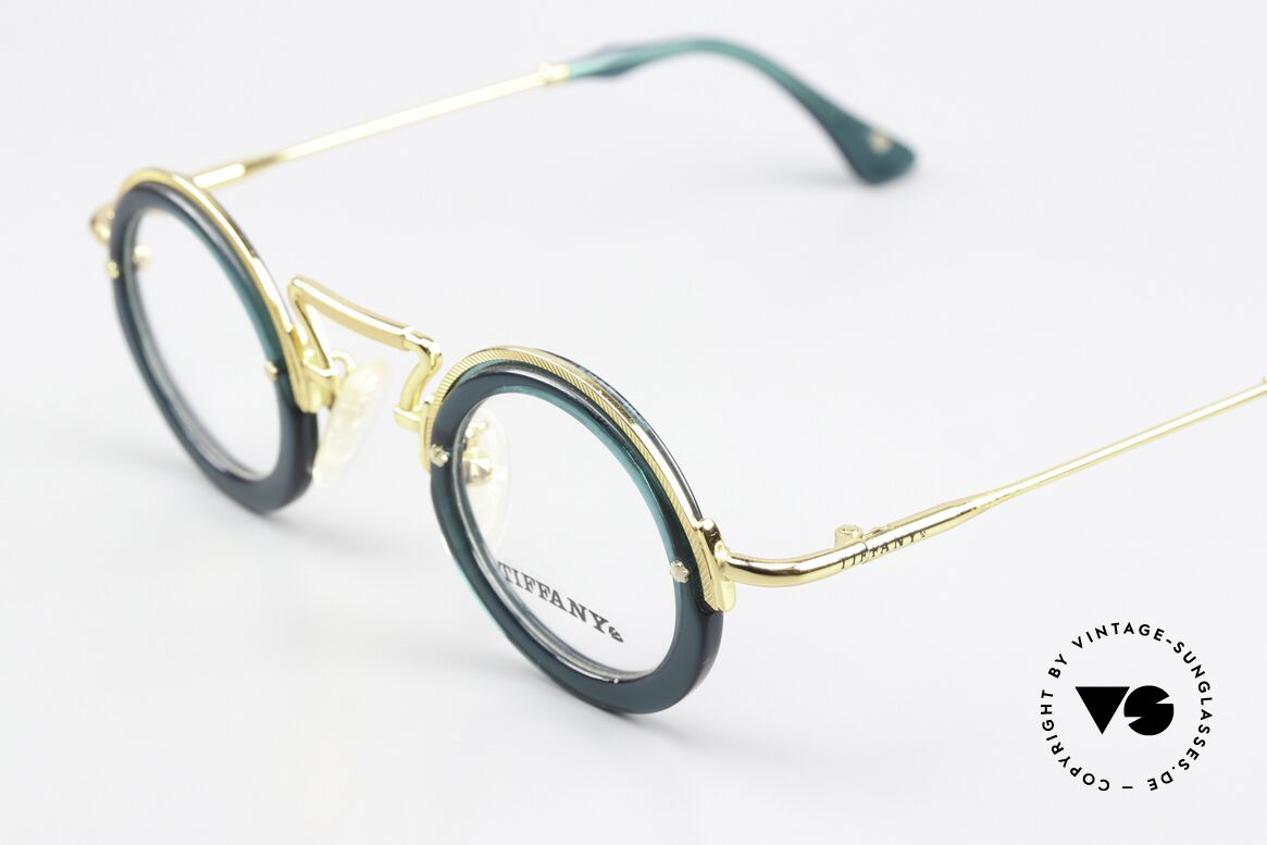 Tiffany Hop Vintage Jewelry Eyeglasses, unworn model, color 3: Emerald Green & Gold Plated, Made for Women