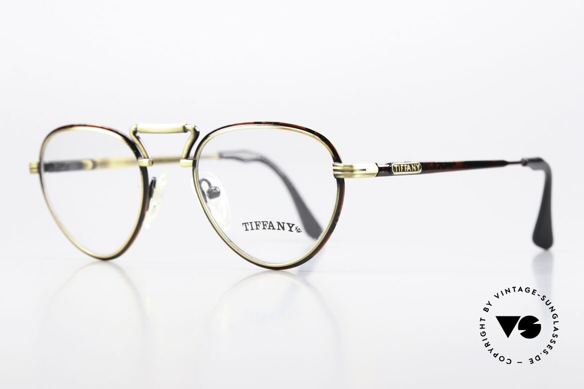 Tiffany T19 Ladies Eye-Catcher Glasses, strawberry shape design in 'antique-gold / root wood', Made for Women