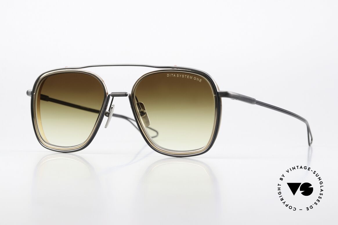 DITA System One Luxury Pilot Sunglasses Men, DITA System-One, DTS103-53-03, in L size 53-19, Made for Men