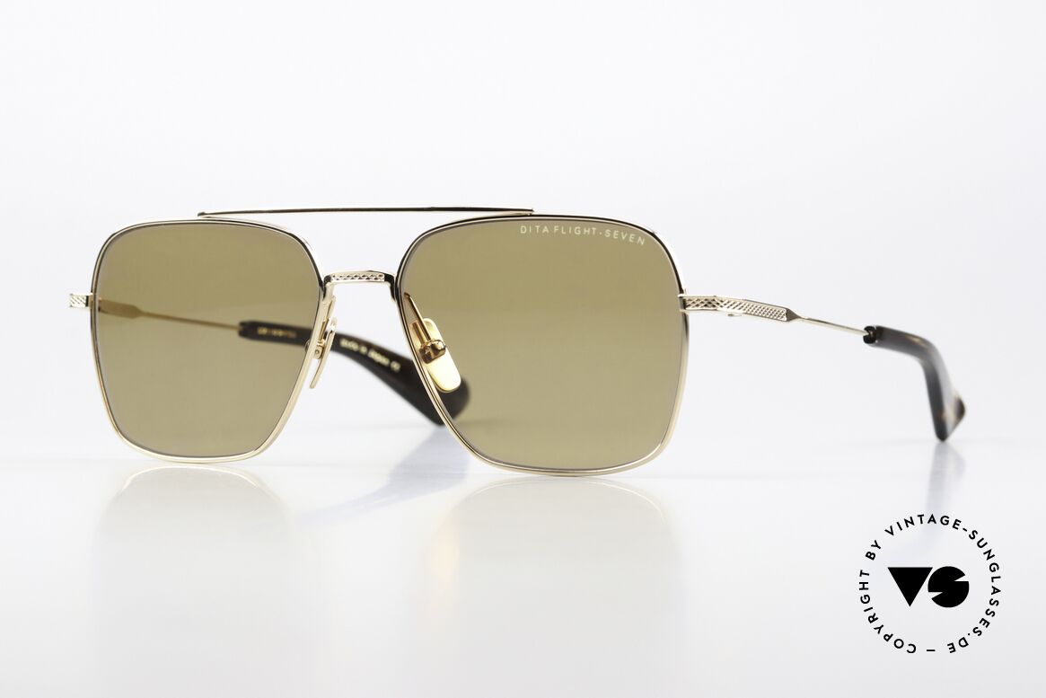 DITA Flight Seven Gold-Plated Titan Frame, DITA Flight Seven sunglasses, DTS111-57-02 GLD, Made for Men