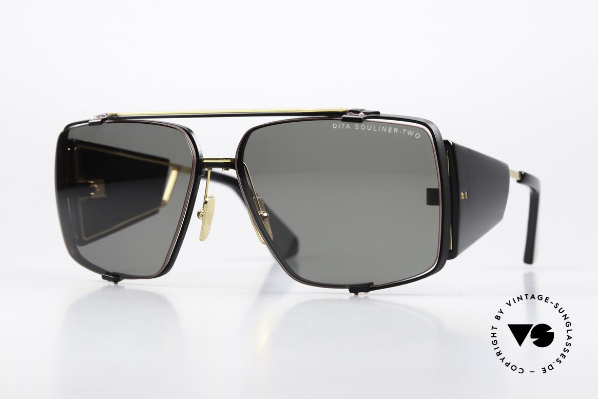 DITA Souliner Two Eye-Catcher Sunglasses, DITA Souliner-Two shades, DTS136-64-03, BLK-BLK, Made for Men