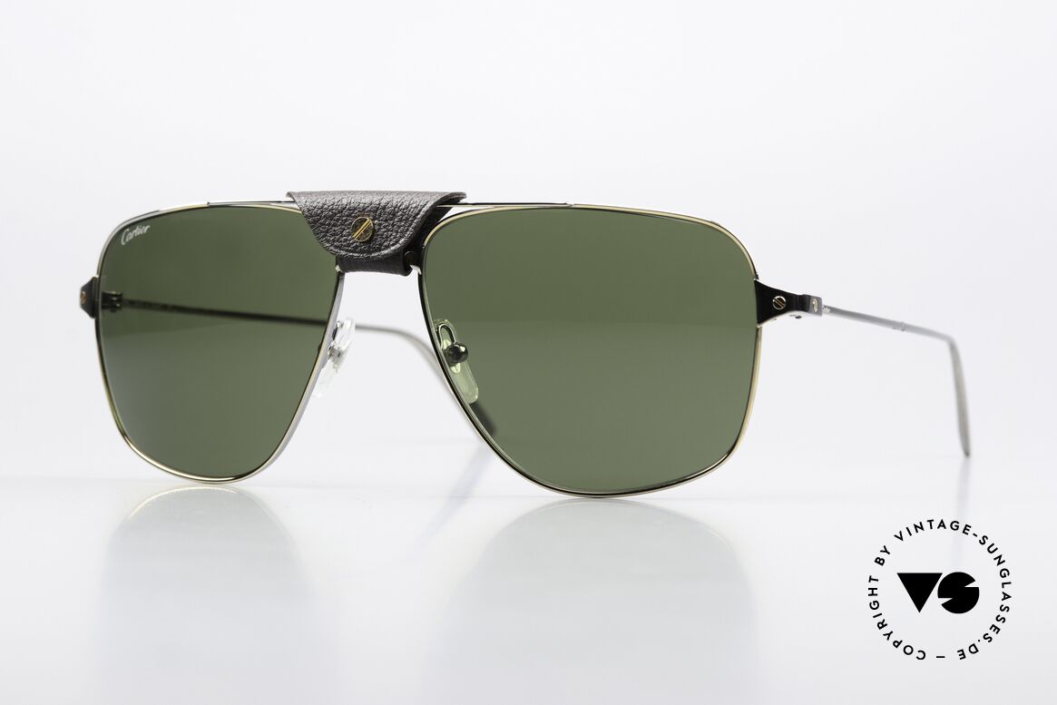 Cartier Santos De Cartier Aviator Frame Ruthenium, elegant, masculine CARTIER luxury sunglasses, Made for Men