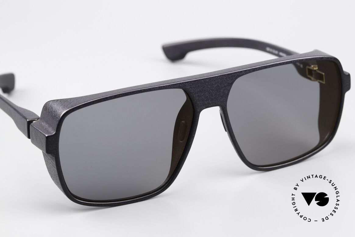 Mykita Mylon Daggoo Pitch Black Gunmetal Flash, unworn with Mykita case; 100% UV protection, Made for Men
