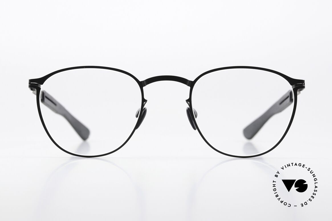 Mykita Mylon Clove Square Hybrid Panto Frame, size 40-22, color 243 (PITCH-BLACK / BLACK), Made for Men and Women