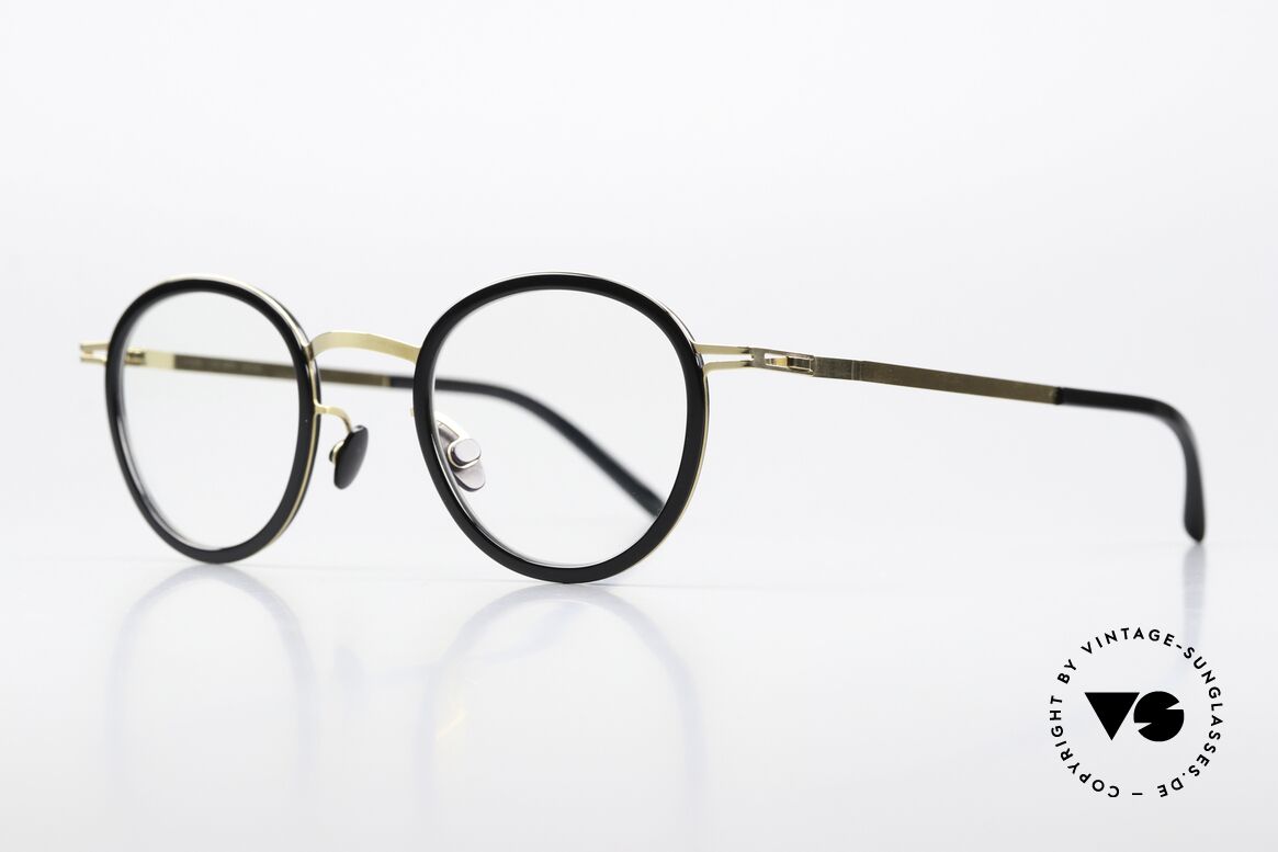 Mykita Arto Unisex Panto Eyeglasses, really timeless color code 945 = 'Glossy Gold / Black', Made for Men and Women