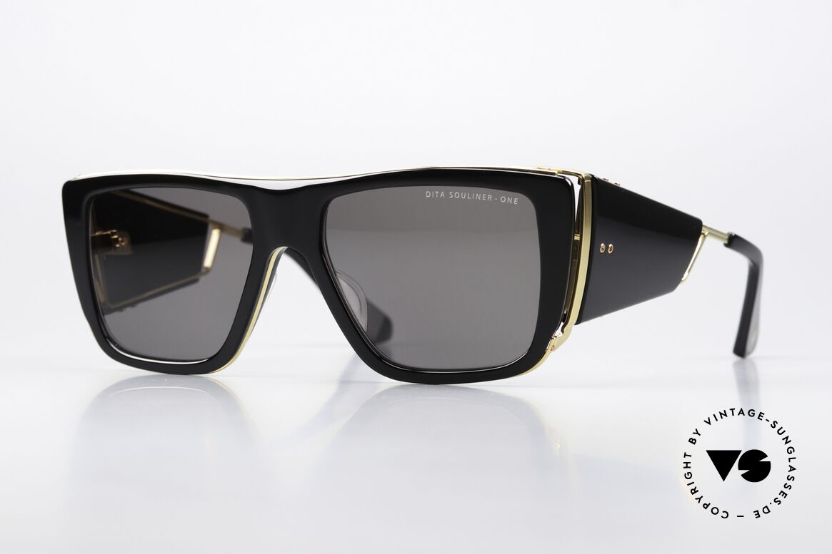 DITA Souliner One Striking Luxury Sunglasses, DITA Souliner-One shades, DTS127-56-01, BLK-GLD, Made for Men