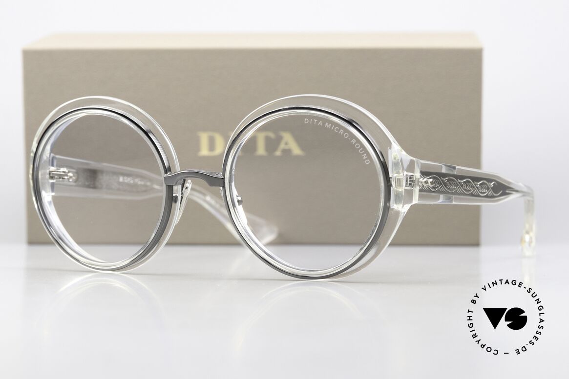 DITA Micro-Round Lenses Darken in the Sun, from light grey (without sun) to dark grey (in sun), Made for Women