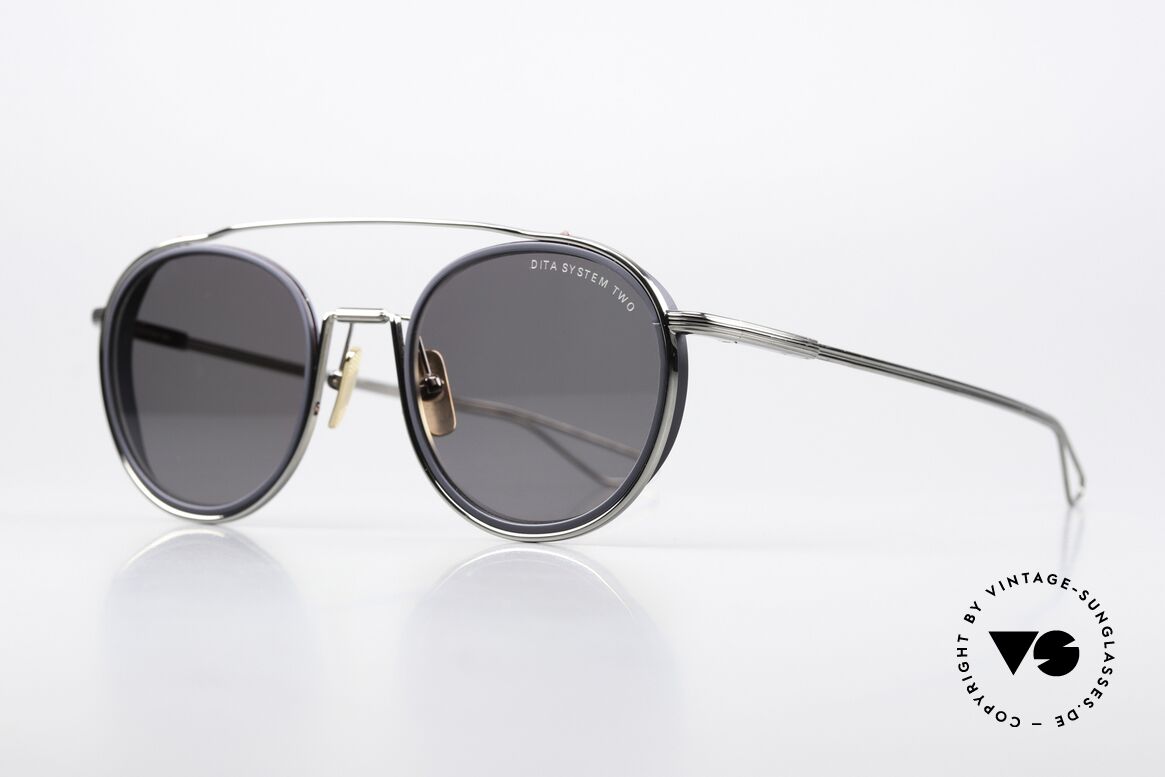 DITA System Two Connoisseurs Luxury Shades, frame in Palladium and Midnight Black, size 51-22, Made for Men
