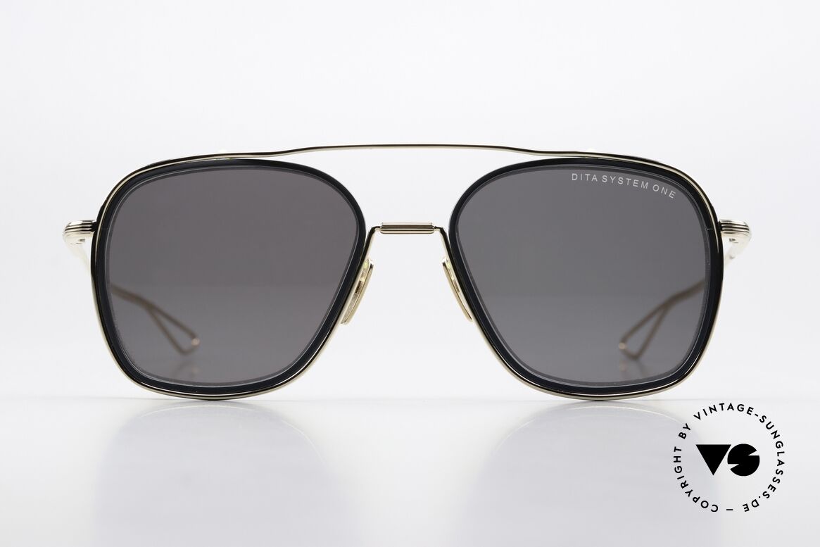 DITA System One Luxury Frame Night Black, color code 'MID' = Midnight Black / Midnight Blue, Made for Men
