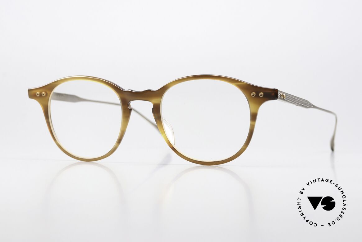 DITA Ash Panto Designer Frame 47mm, DITA ASH frame DRX-2073-B-AMB-GLD, size 47/21, Made for Men and Women