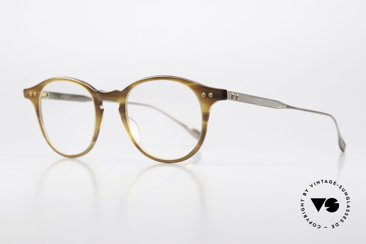 DITA Ash Panto Designer Frame 47mm, classic, noble round panto model, 'amber' & 'gold', Made for Men and Women
