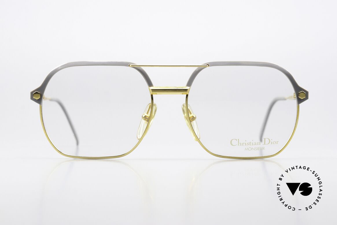 Christian Dior 2381 80's Men's Glasses Large, hard gold-plated titanium temples & center part, Made for Men