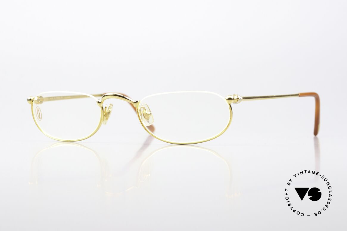 Cartier Demi Lune 2000 - M Unisex Reading Eyewear, oval CARTIER reading eyeglasses, M size 51/23, 140, Made for Men and Women