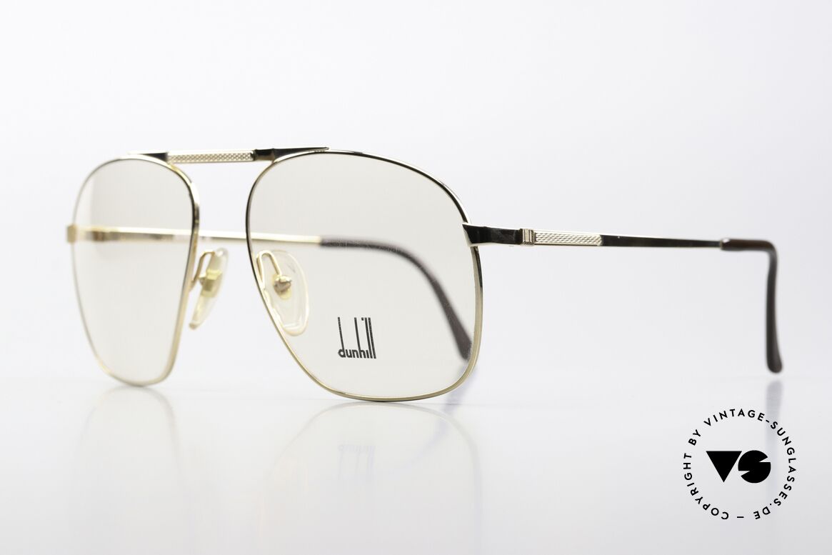 Dunhill 6046 Gold-Plated Eyewear 1987, hard gold-plated metal frame with tiny barley facets, Made for Men