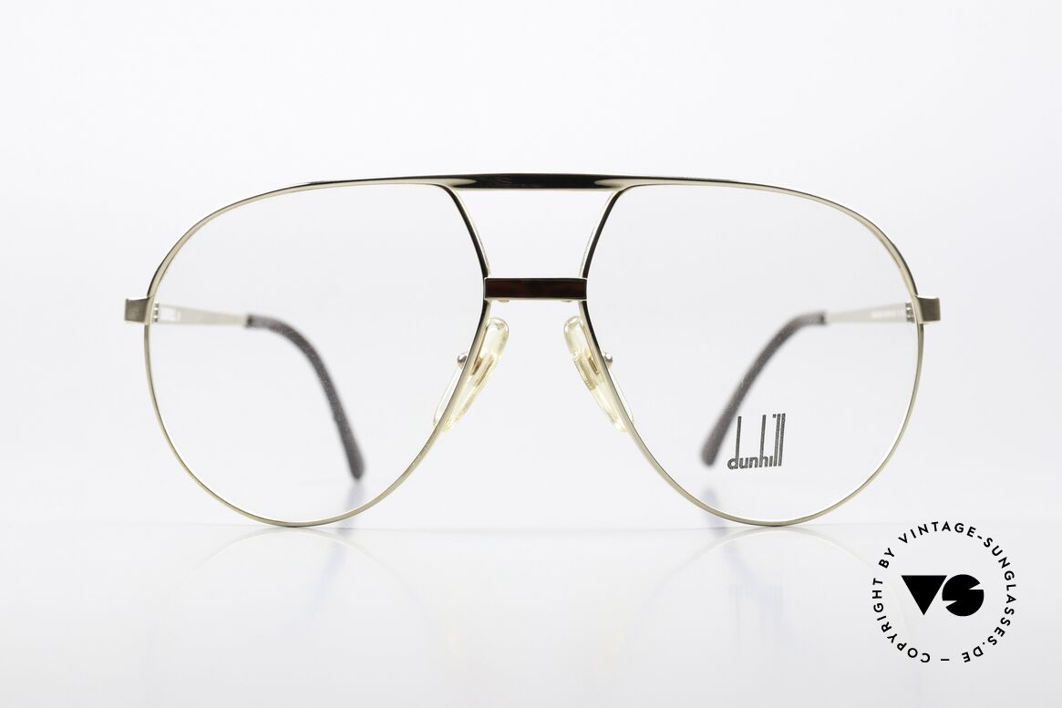 Dunhill 6042 Flexible Frame From 1987, GOLD-PLATED with bordeaux 'China lac' appliqué, Made for Men