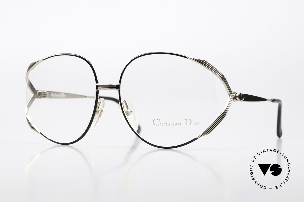 Christian Dior 2387 80's Frame Oversized Design, flashy C. DIOR designer eyeglasses from 1989, Made for Women