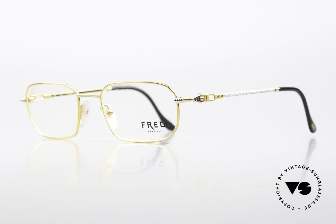 Fred Jersey Men's 90's Luxury Glasses, temples and bridge are twisted like a hawser; unique, Made for Men