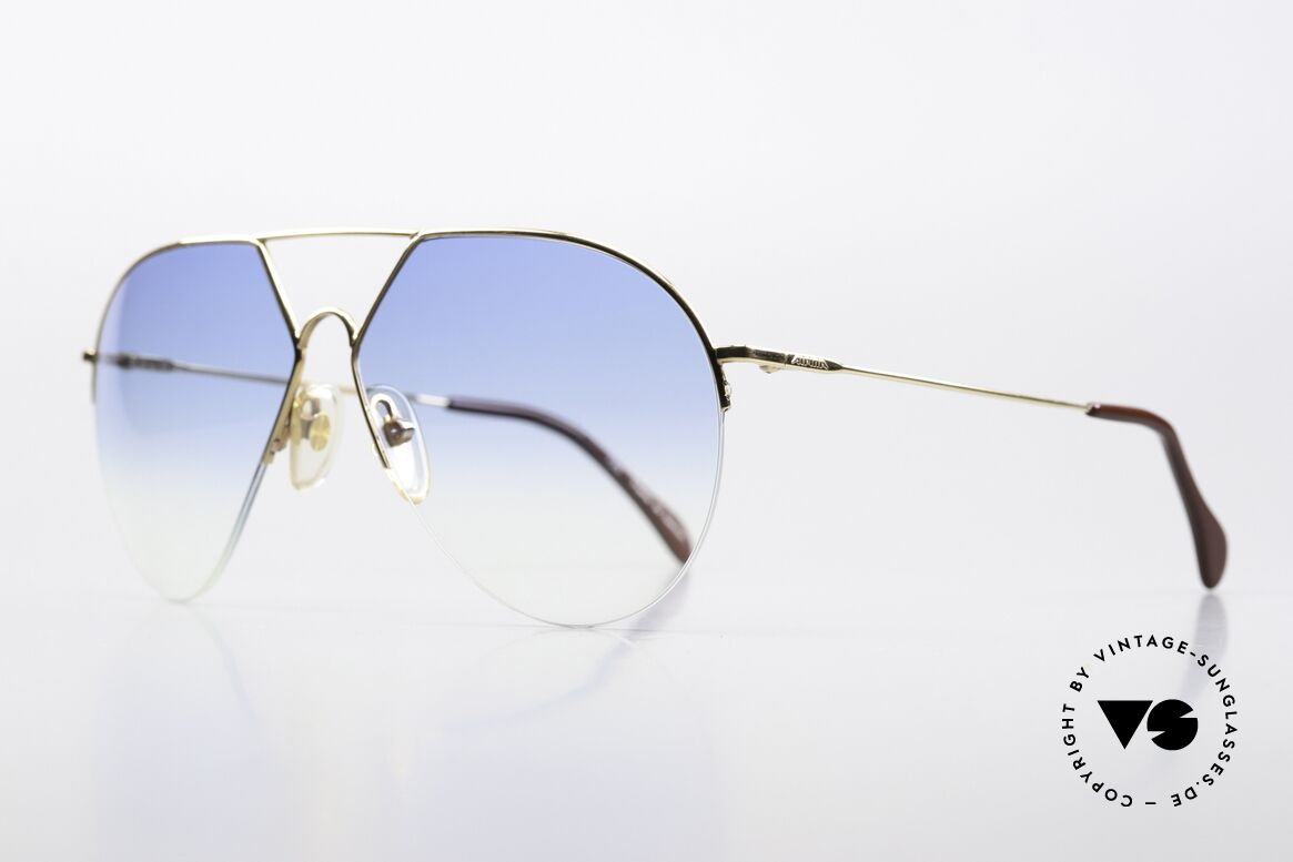 Alpina TR4 Style Rare 80's Aviator Shades, tear drop shaped gold-plated metal frame from 1988, Made for Men