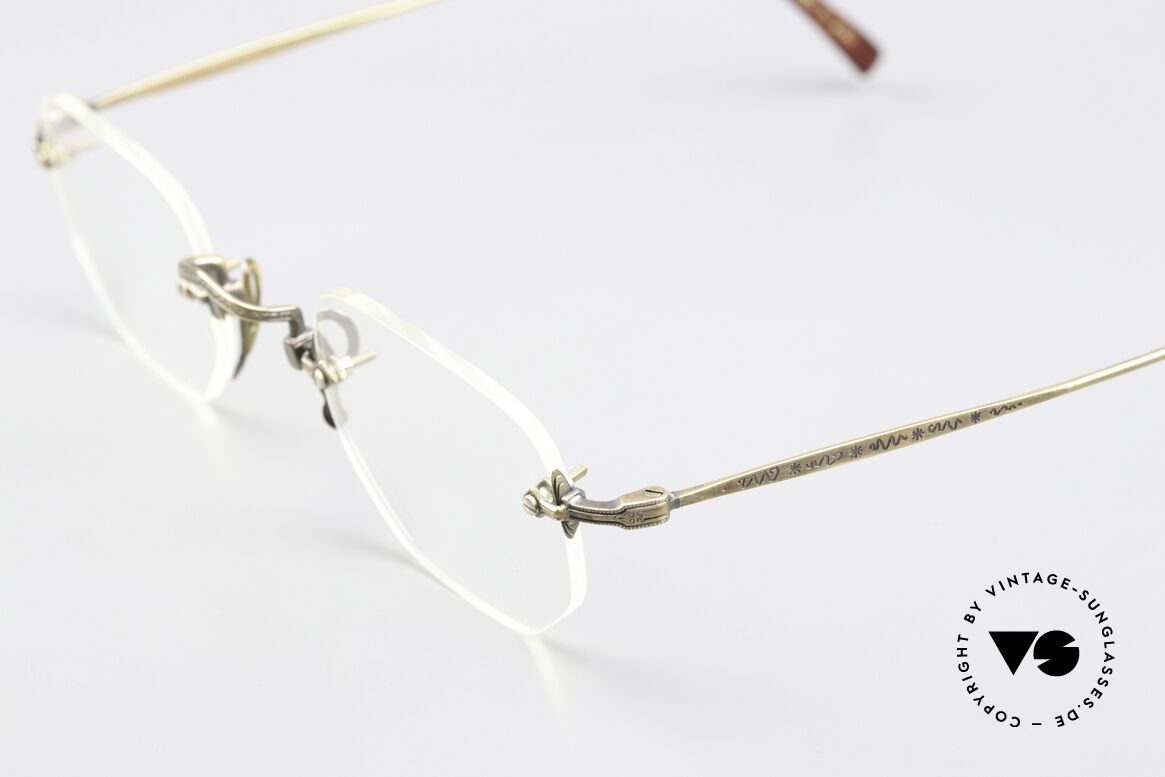 Matsuda 2864 90's Rimless Antique Gold, unworn rarity, rimless frame, antique-gold; 47-26, Made for Men and Women