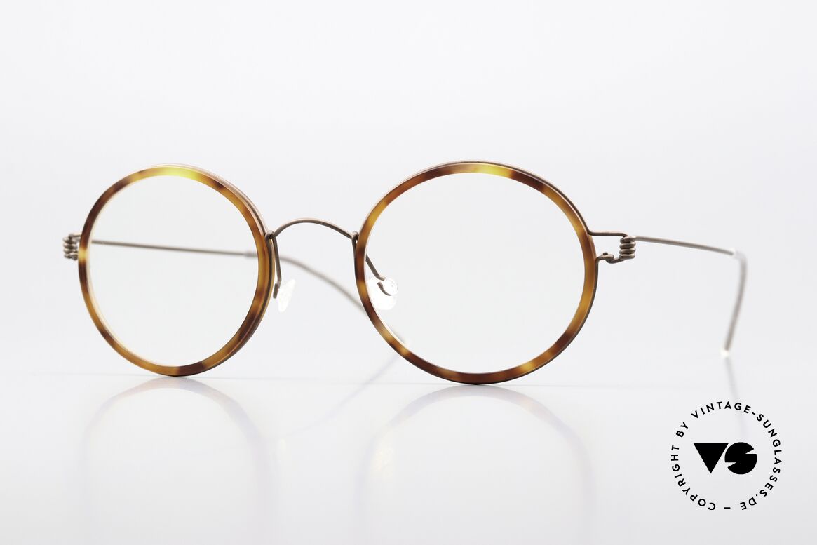 Lindberg Cameron 46 Air Titan Rim Round Frame Bronze Tortoise, round glasses of the LINDBERG Air Titanium collection, Made for Men and Women
