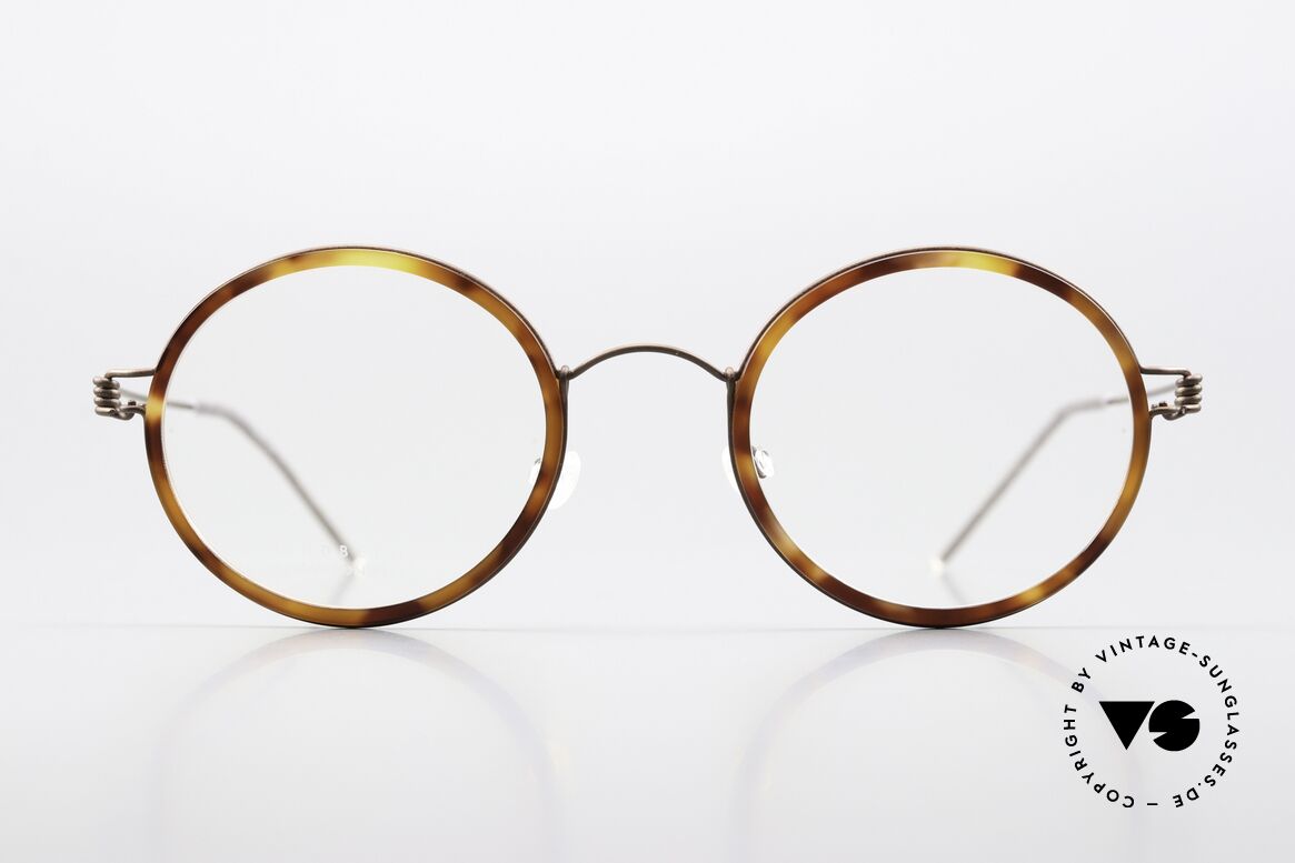 Lindberg Cameron 46 Air Titan Rim Round Frame Bronze Tortoise, mod. Cameron, size 46-22, temple length 135, col. U12, Made for Men and Women