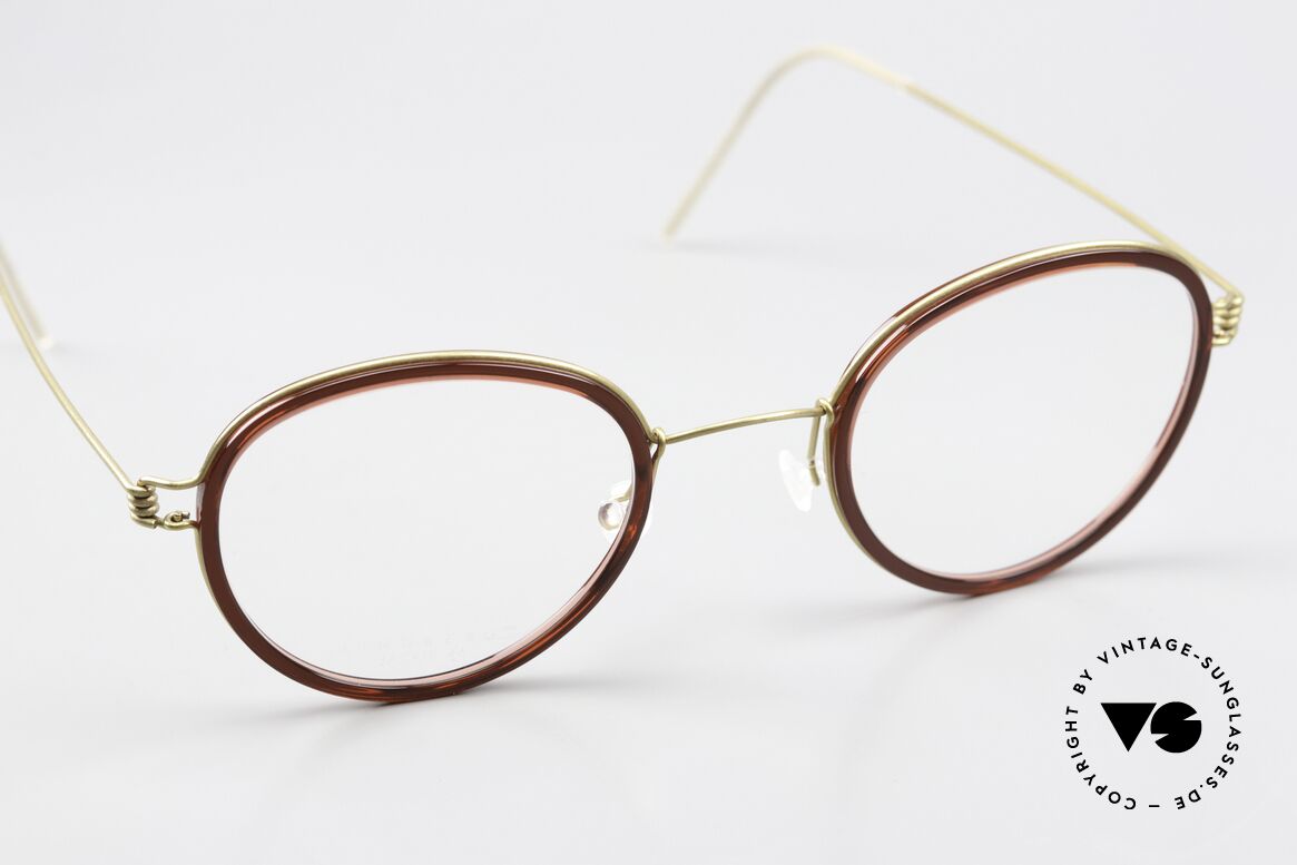 Lindberg Jackie 46 Air Titan Rim Ladies Glasses Ruby Colored, unworn, NOS, with an original magnetic case by Lindberg, Made for Women