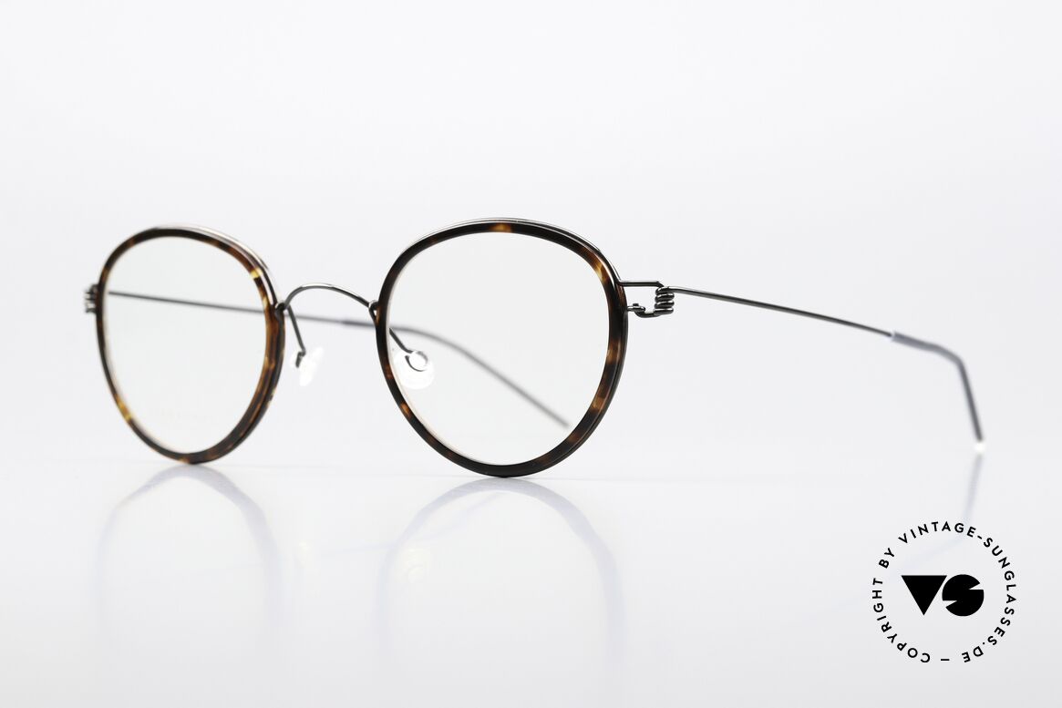 Lindberg Jackie 44 Air Titan Rim Panto Frame Tortoise Black, striking refined Air Titan frame with Acetate inner rim, Made for Men and Women