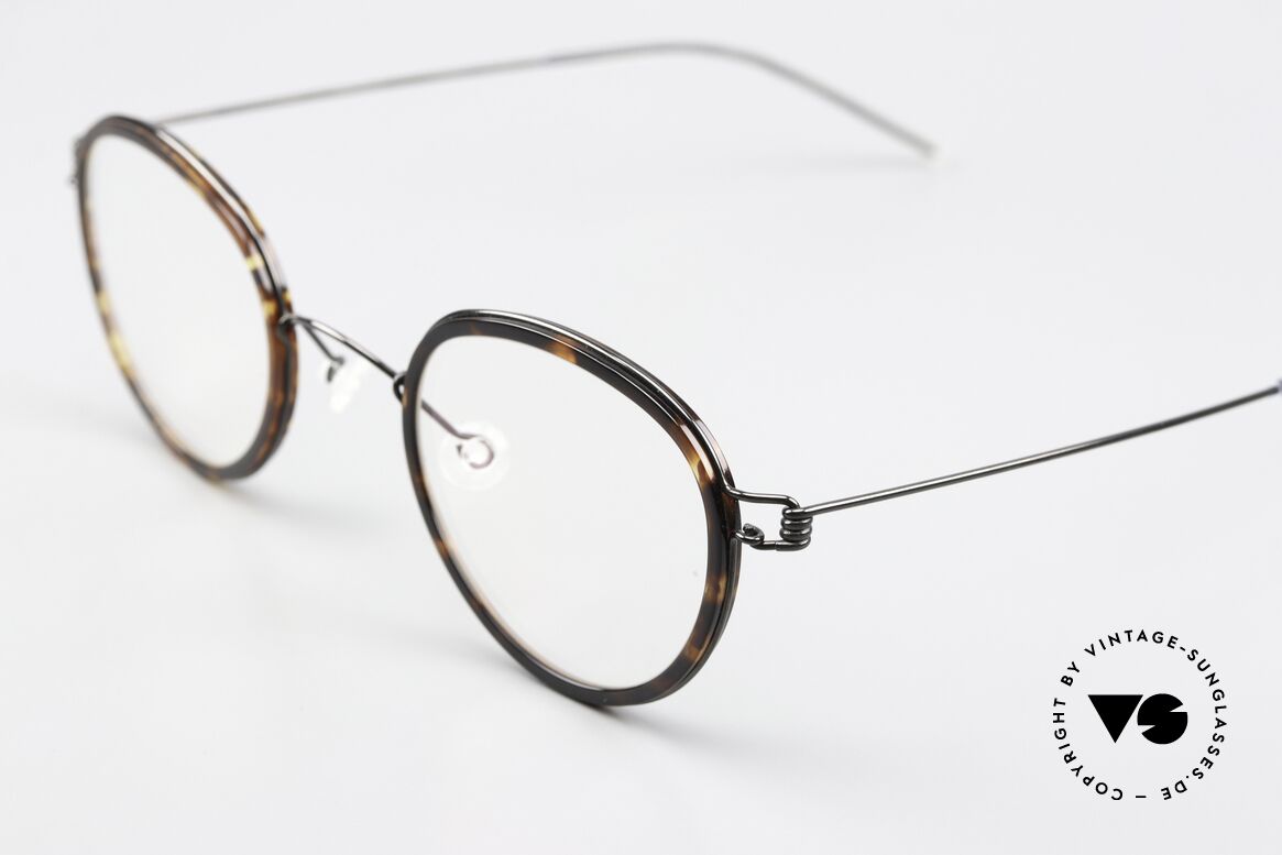 Lindberg Jackie 44 Air Titan Rim Panto Frame Tortoise Black, black polished titan frame with 'dark tortoise' inner rim, Made for Men and Women