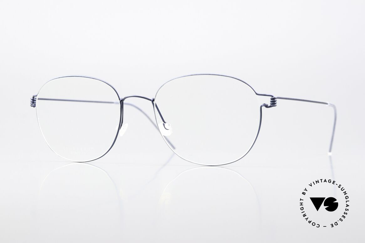 Lindberg Robin 53 Air Titan Rim Matt Dark Blue Eyeglasses, Lindberg panto eyeglasses from the Air Titanium series, Made for Men and Women