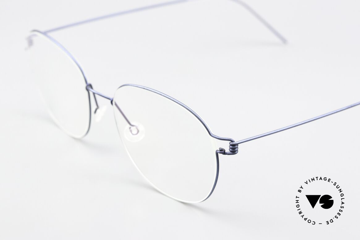 Lindberg Robin 53 Air Titan Rim Matt Dark Blue Eyeglasses, suitable as women's glasses or men's glasses; timeless!, Made for Men and Women