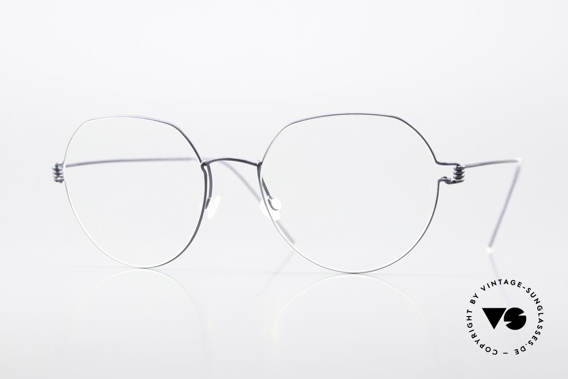 Lindberg Evan Air Titan Rim Panto Frame Matt Blue Gray, Lindberg panto eyeglasses from the Air Titanium series, Made for Men and Women