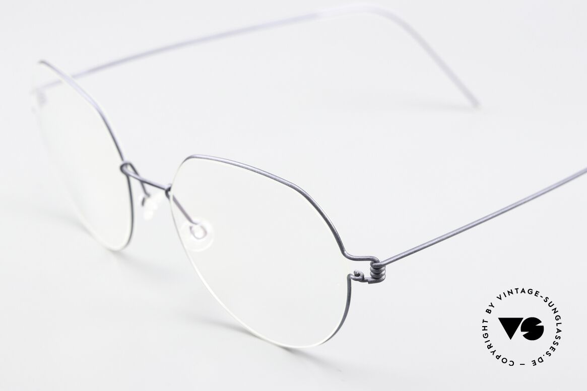Lindberg Evan Air Titan Rim Panto Frame Matt Blue Gray, suitable as women's glasses or men's glasses; timeless!, Made for Men and Women