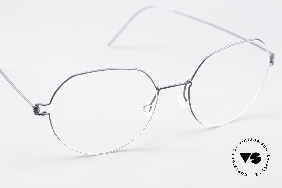Lindberg Evan Air Titan Rim Panto Frame Matt Blue Gray, unworn, NOS, with an original hard case by LINDBERG, Made for Men and Women