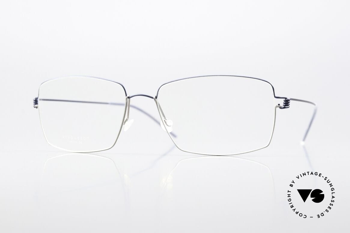 Lindberg Jimmy Air Titan Rim Square Men's Frame Blue Gray, LINDBERG Air Titanium Rim eyeglasses in size 56-17, Made for Men