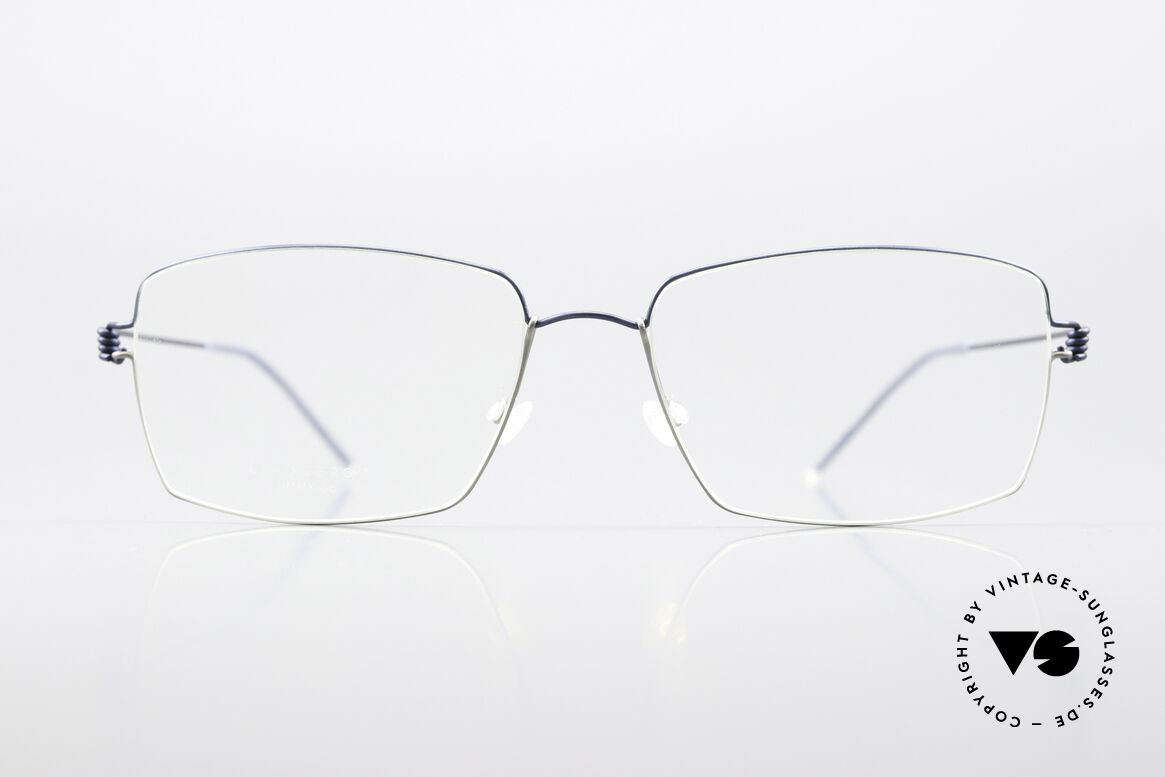 Lindberg Jimmy Air Titan Rim Square Men's Frame Blue Gray, distinctive quality and design (award-winning frame), Made for Men