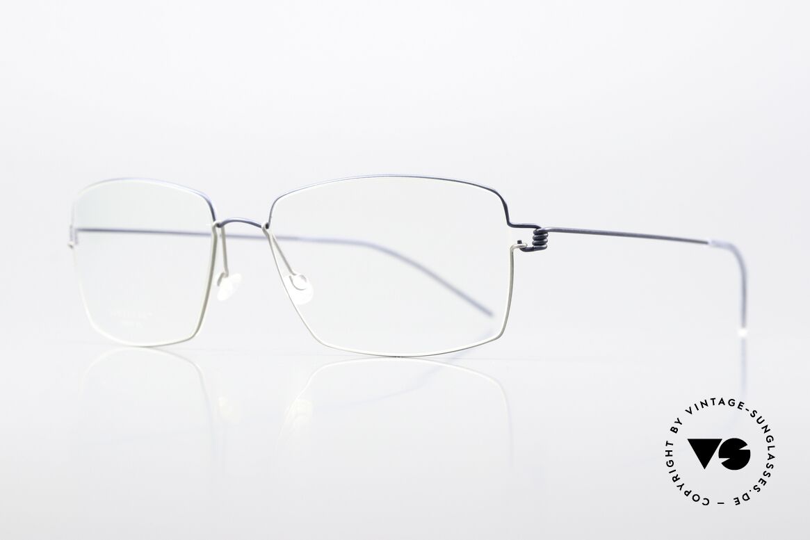 Lindberg Jimmy Air Titan Rim Square Men's Frame Blue Gray, simply timeless, stylish & innovative: grade 'vintage', Made for Men