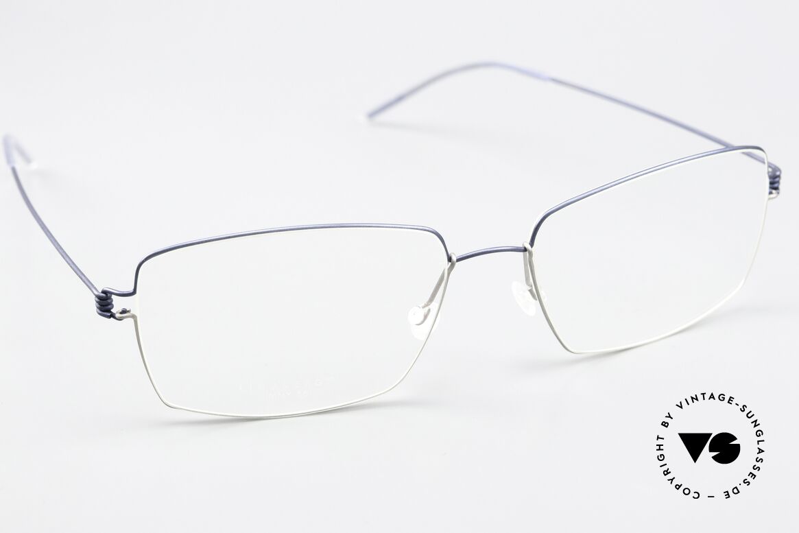 Lindberg Jimmy Air Titan Rim Square Men's Frame Blue Gray, unworn, NOS, with original magnetic case by Lindberg, Made for Men