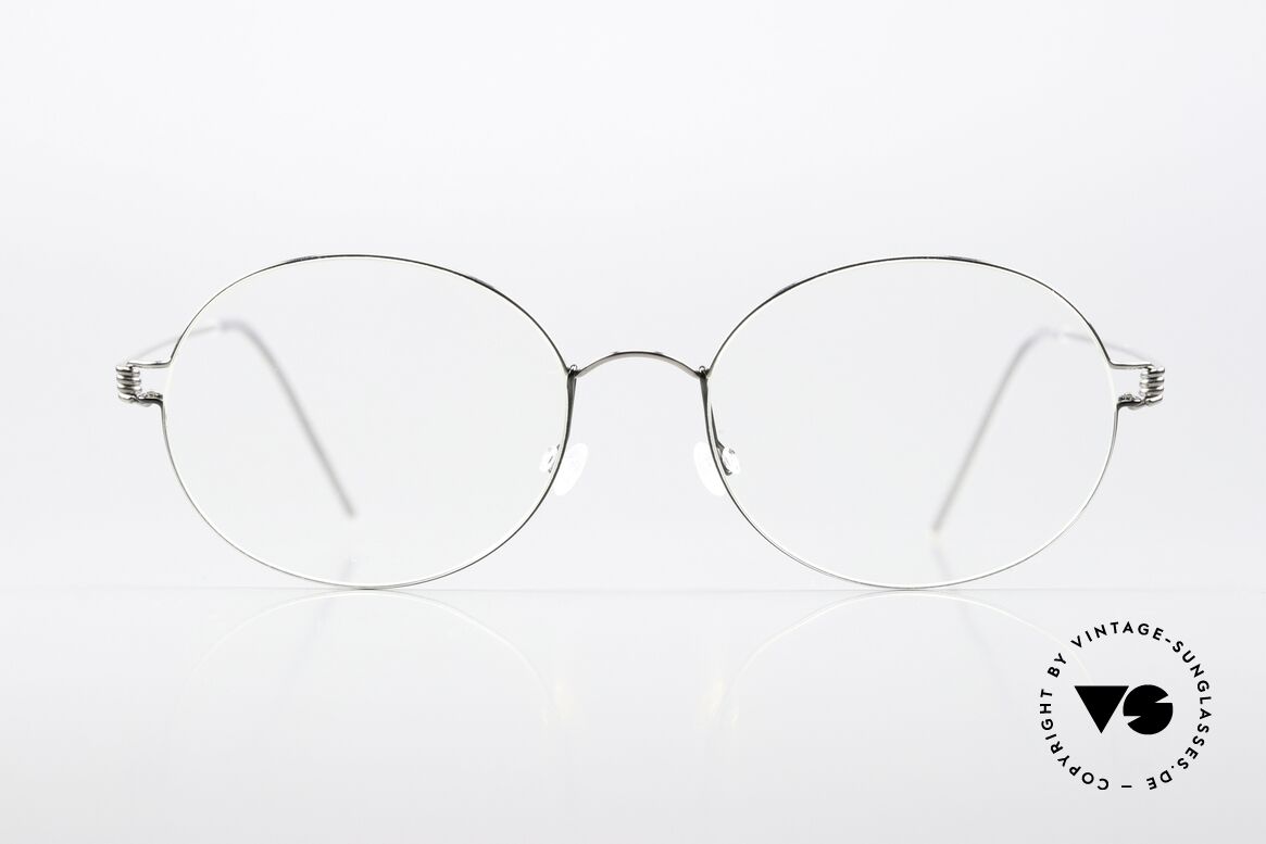 Lindberg Florence Air Titan Rim Round Oval Silver Gray, distinctive quality and design (award-winning frame), Made for Men