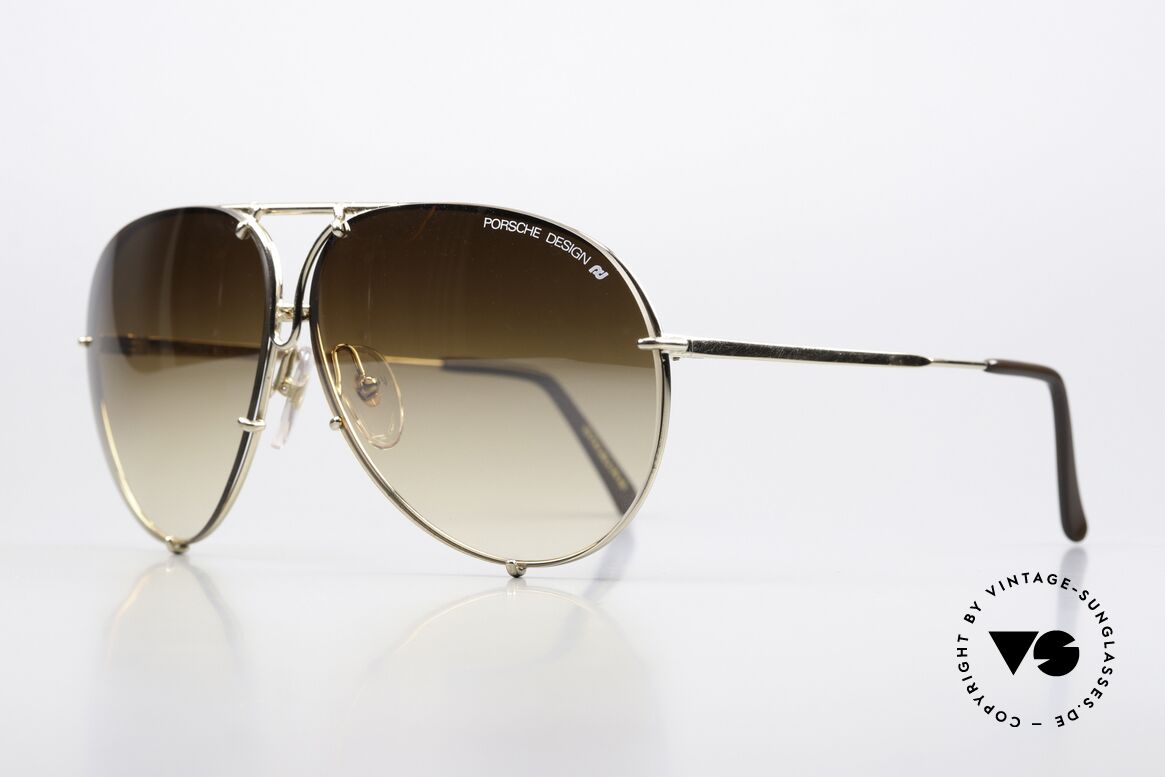 Porsche 5623 Light Mirrored Sun Lenses, 1x blue-gradient & 1x gold-brown mirrored gradient, Made for Men and Women