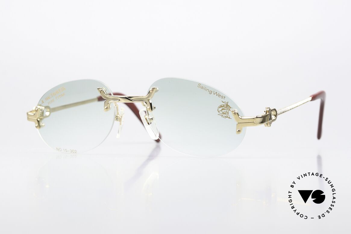Machiavelli 15-302 Opulent Frame Gold-Plated, MACHiAVELLi 15-302 Pure Titanium 1980's glasses, Made for Men and Women