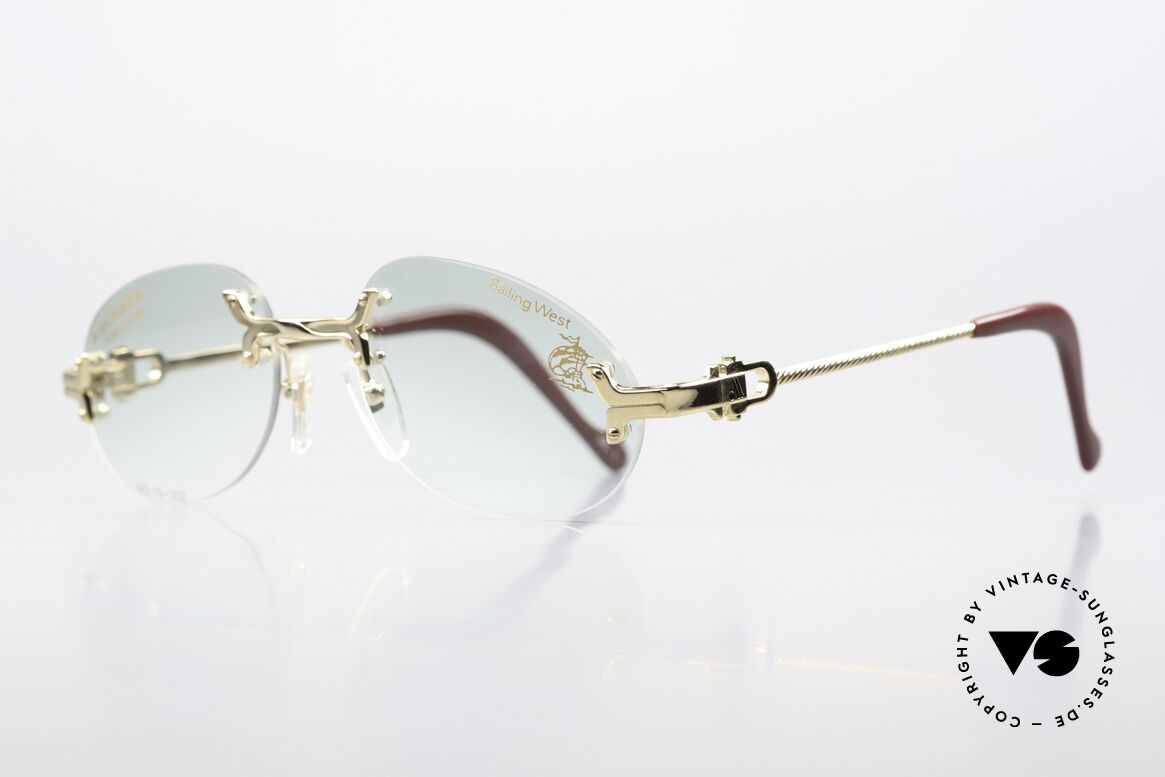 Machiavelli 15-302 Opulent Frame Gold-Plated, a really eccentric & opulent frame from the 1980's, Made for Men and Women