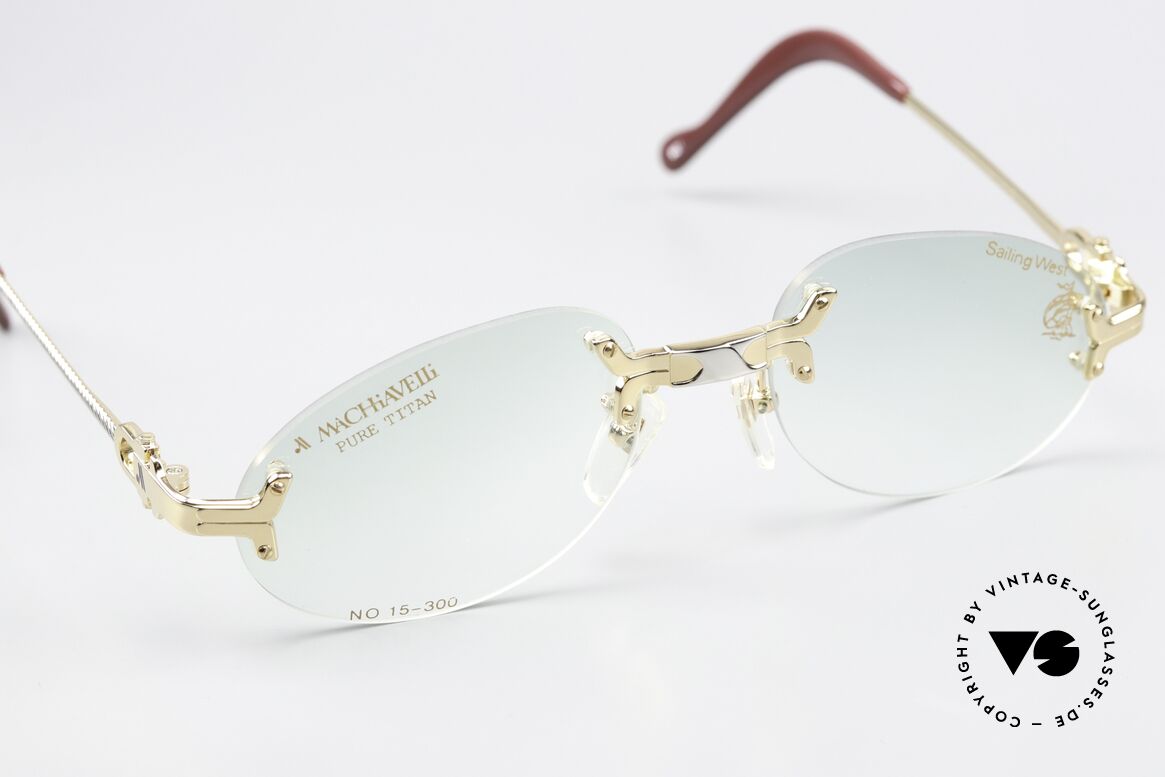 Machiavelli 15-300 Opulent Frame Gold Titan, can be worn as a fashion accessory (even at night), Made for Men and Women