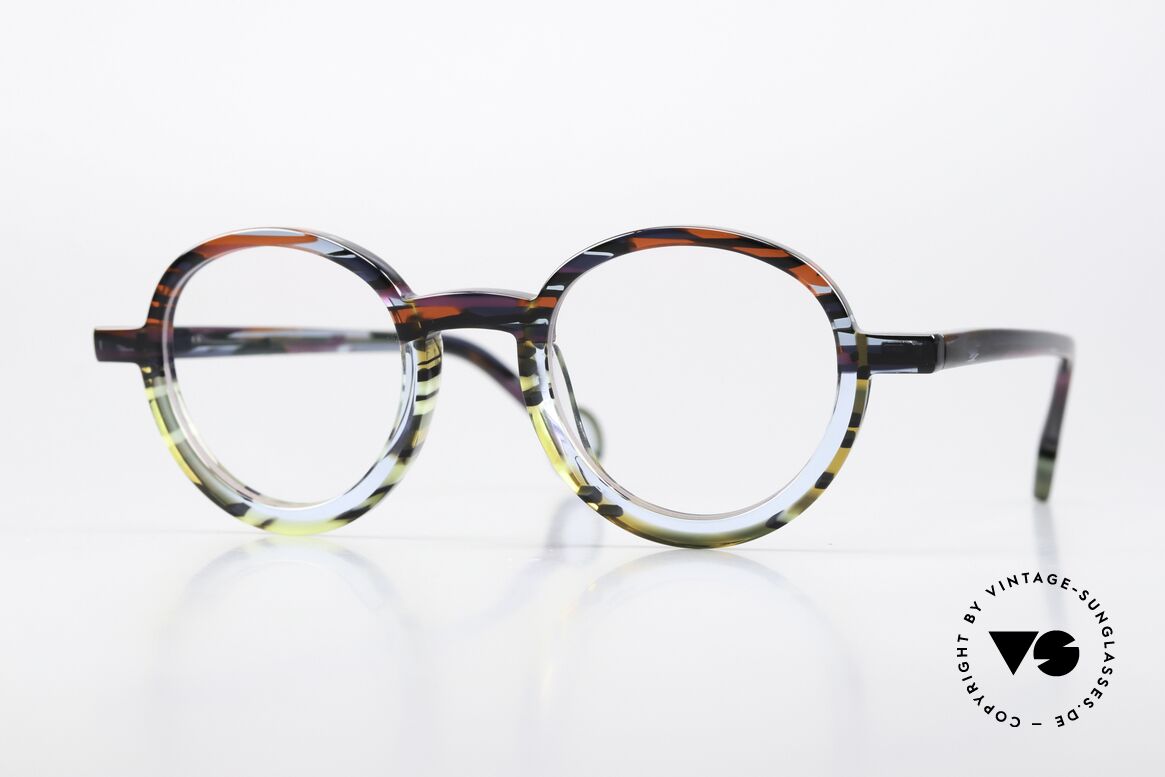 Theo Belgium Balancoire Colorful Transparent Frame, round designer eyeglass-frame by Theo Belgium, Made for Men and Women