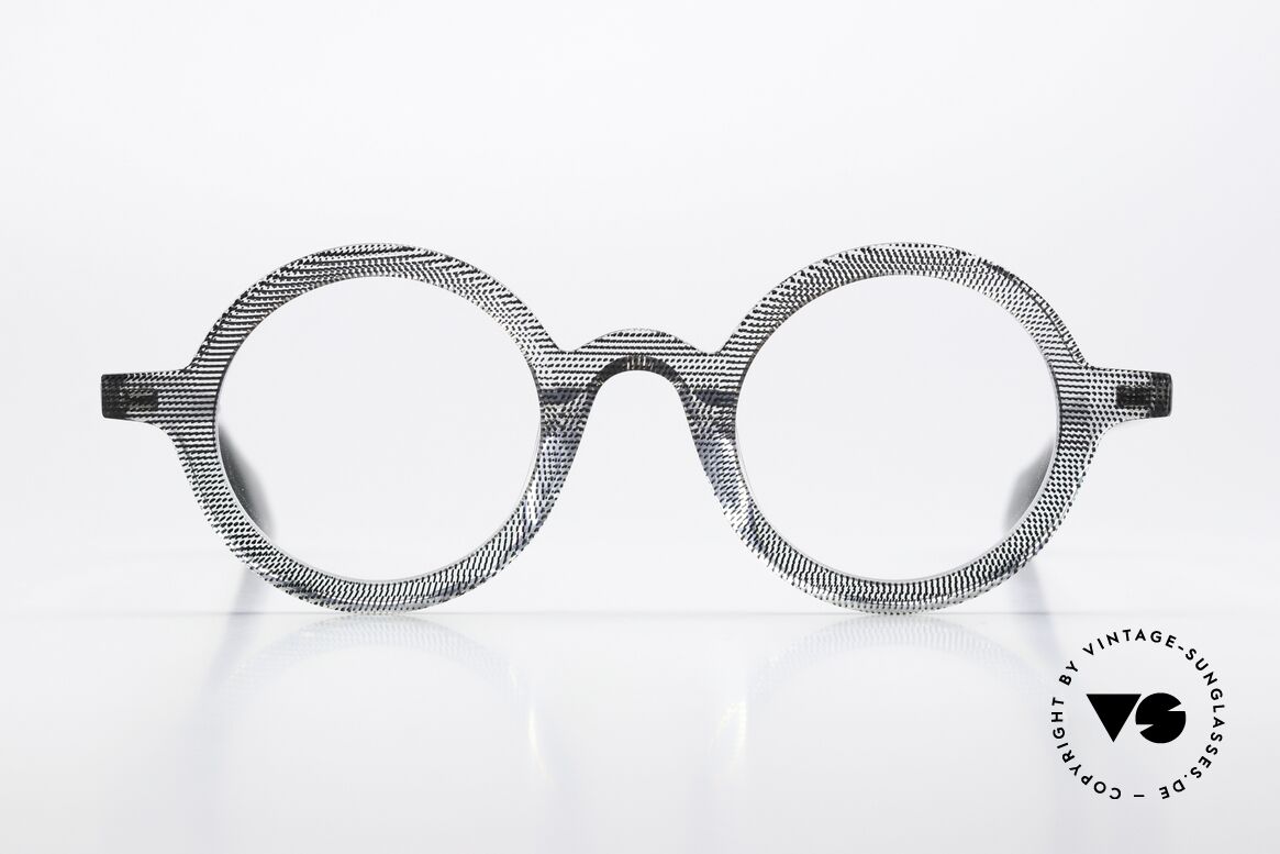 Theo Belgium Mille 88 Round Transparent Patterned, model mille+88 from the "mille acetate" collection, Made for Men and Women
