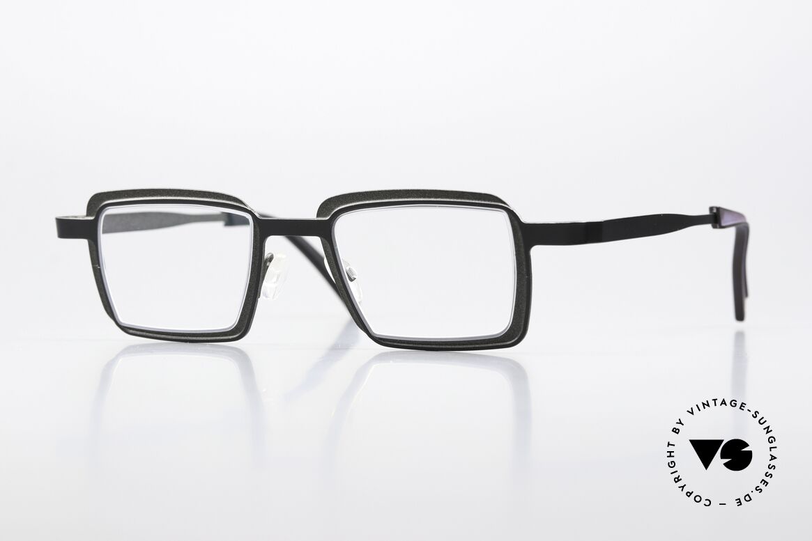 Theo Belgium Eye-Witness YC Black And Gray Eyeglasses, fancy Theo Eye-Witness eyeglasses, model YC color 258, Made for Men and Women
