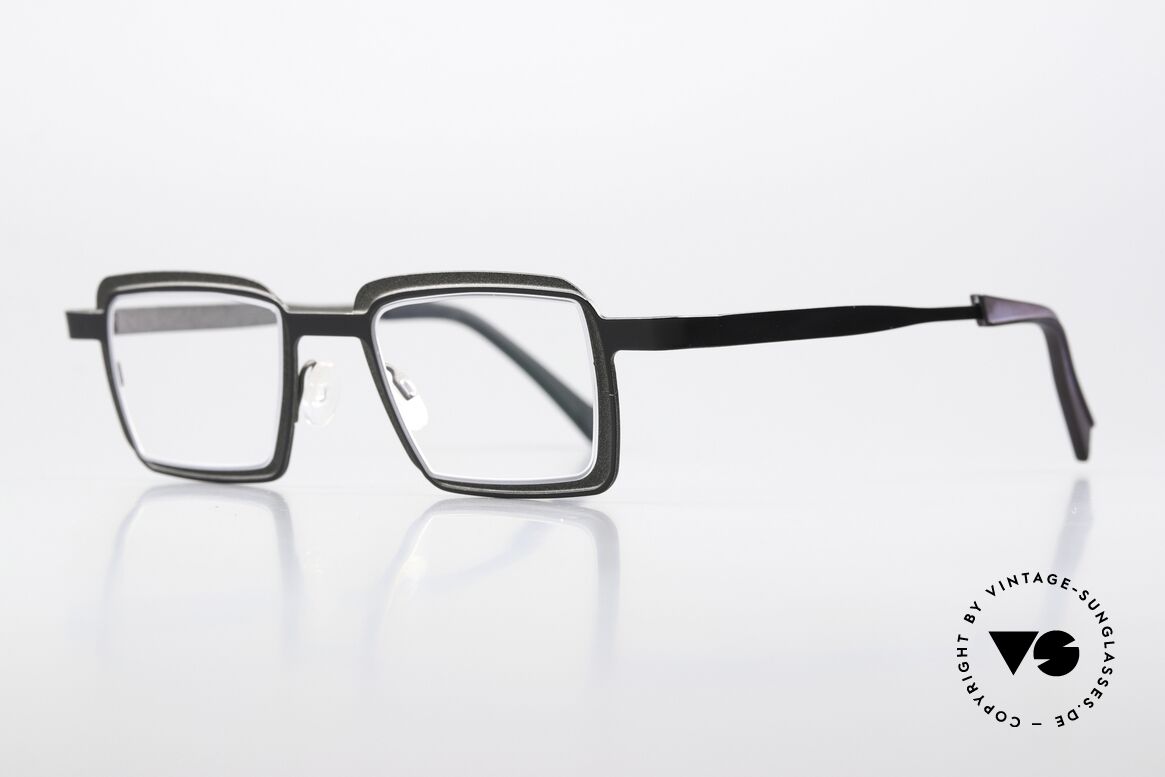 Theo Belgium Eye-Witness YC Black And Gray Eyeglasses, but in real it's sophisticated made, unique Theo rarity!, Made for Men and Women