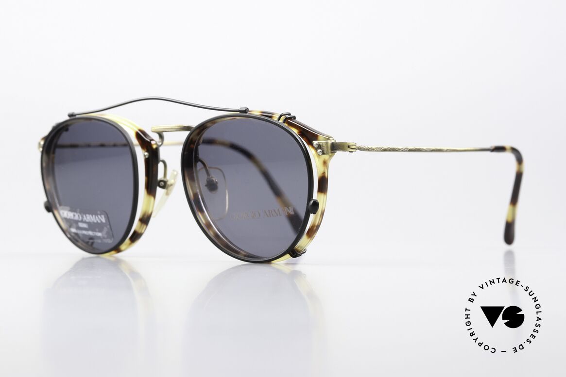 Giorgio Armani 318 Panto Glasses With Clip-On, high-end quality and very interesting frame pattern, Made for Men